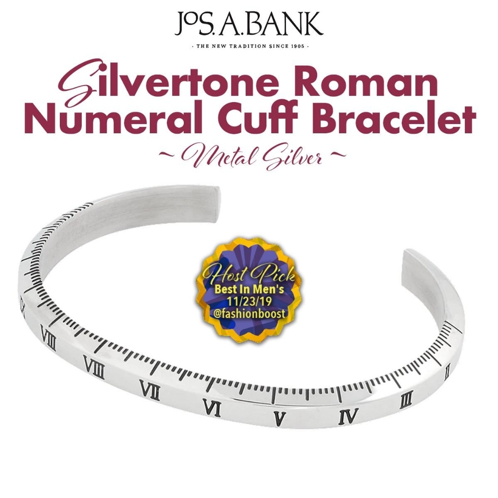Silvertone Roman Numeral Cuff Bracelet HOST PICK - Best In Men’s